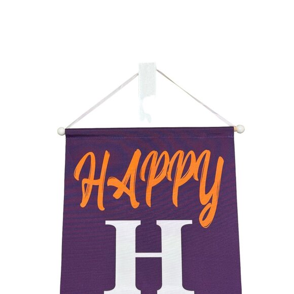 Lot of 2 Halloween Vinyl Wall Hangings‎ Purple Holiday Witches FLAW - Picture 5 of 6